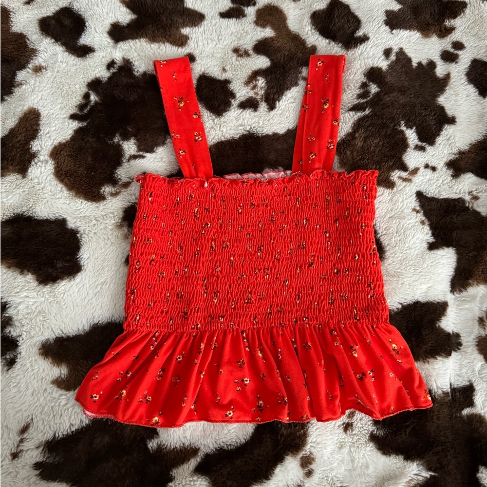 Urban Outfitters Red Floral Top